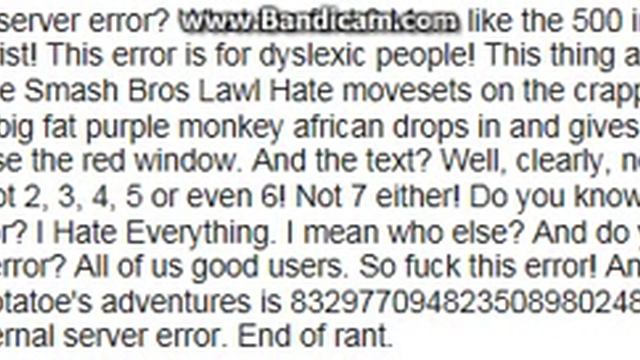 THE 500 INTERNAL SERVER ERROR RANT смотреть онлайн
