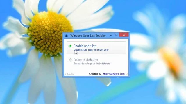 Windows 8 | User List Enabler смотреть онлайн