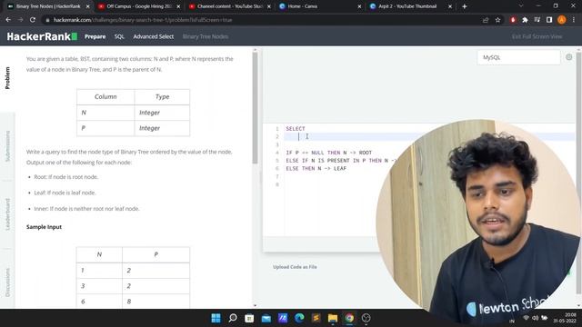 6. Binary Tree Nodes | CASE, ORDER BY, BST | SQL Questions With Concepts смотреть онлайн