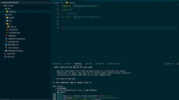 how to Build a Javascript web app using Capacitor Js