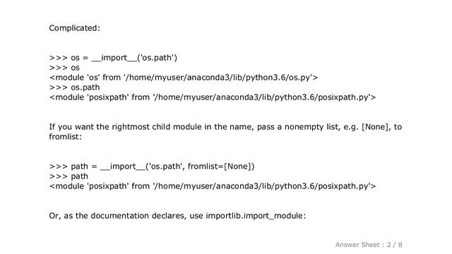 PYTHON : How to use the __import__ function to import a name from a submodule? смотреть онлайн