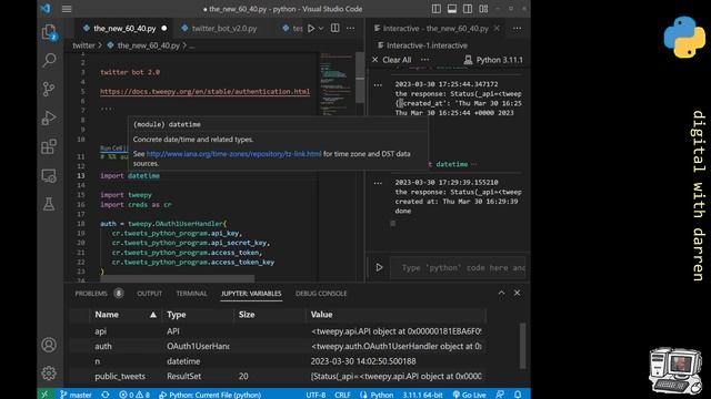 how to make a twitter bot (real time) in Python - part 4 смотреть онлайн