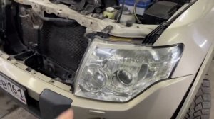 Митсубиси Паджеро установка лед ламп D2S замен штатного ксенона исправление ошибок