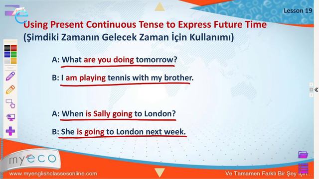 Elementary Lesson 19: Present Continuous Tense to Express Future Time┃MyECO смотреть онлайн