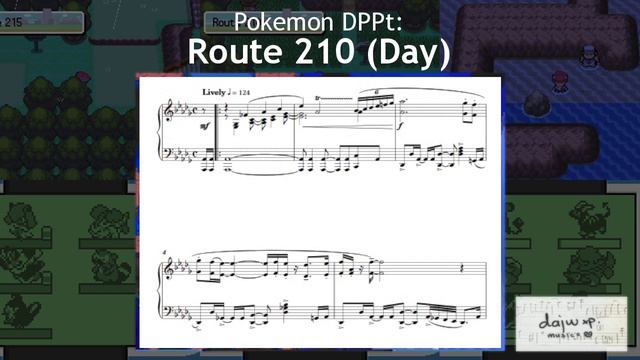 "Route 210 (Day)" (from "Pokémon DPPt") || Piano Sheet Music :D смотреть онлайн
