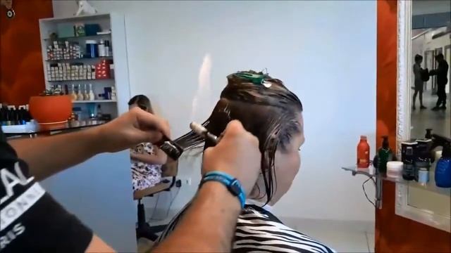 Огонь. Прическа. Мастер Роман. Восстановление волос огнём. Master Stylist Roman смотреть онлайн