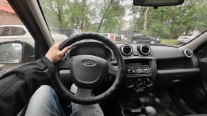 ЕДУ ЗА РУЛЕМ ЛАДЫ ГРАНТЫ ЛИФТБЕК - ВИД ОТ ПЕРВОГО ЛИЦА