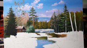 Тайм лапс. Картина акрилом. Весна