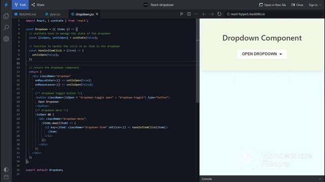 React Drop-down | смотреть онлайн