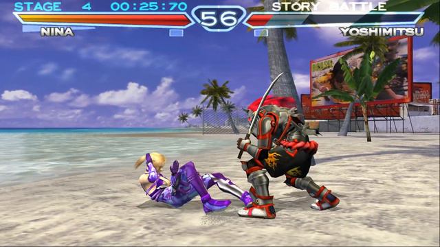 Tekken 4 - Nina Williams Playthrough [4K:60FPS]