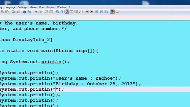 Basic java command line using System.out.println(); смотреть онлайн