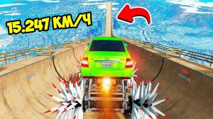 СПУСК БЕЗ ТОРМОЗОВ НА ЧИТЕРСКОЙ ПРИОРЕ С КОЛЮЧКАМИ ПО ТРАМПЛИНУ В ГТА 5 МОДЫ! ЭКСПЕРИМЕНТЫ В GTA 5