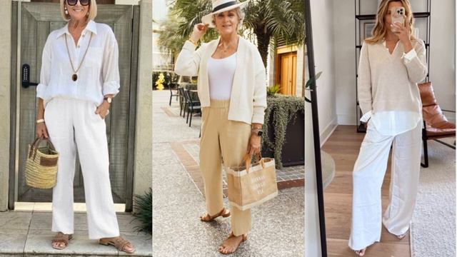 ЛЬНЯНЫЕ БРЮКИ ДЛЯ ЖЕНЩИН ВСЕХ ВОЗРАСТОВ 💖 МОДНЫЕ ОБРАЗЫ НА ЛЕТО смотреть онлайн