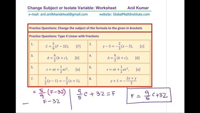 Change Subject GCSE 9 More The 50 Practice Questions With Some Solved  Worksheet Isolate Variable