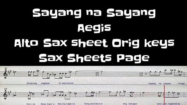 How to Play Sayang na Sayang by aegis on Saxophone with GemGsaxophone with music sheet смотреть онлайн