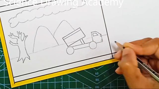 land pollution drawing - simple and easy way | science drawing academy смотреть онлайн