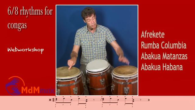 6/8 rhythms for congas-Free tutorial by Michael de Miranda смотреть онлайн