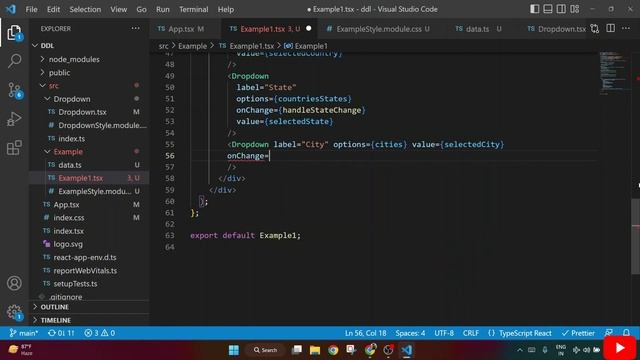 Dependent Dropdown in React TypeScript | Country State City | With API And Local Data смотреть онлайн
