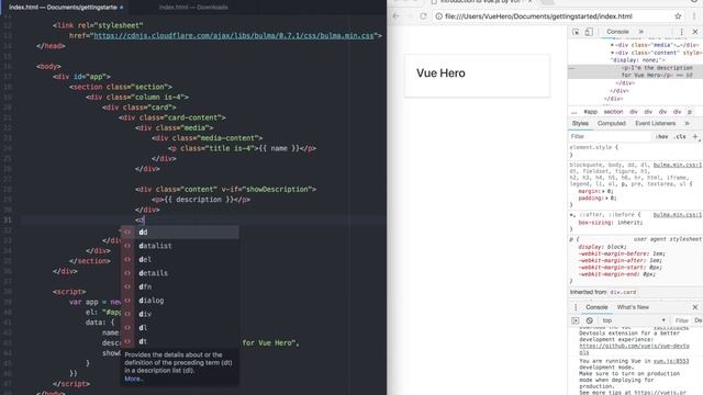 Getting started with Vue.js - part 2 (Conditional rendering) смотреть онлайн