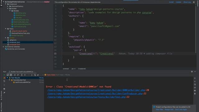 #4 Design Patterns in OOP PHP course builder design pattern Test - شرح بالعربي смотреть онлайн