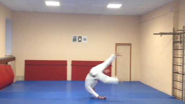 Mae Mawari Ukemi (Zempo Kaiten Ukemi).  Yoshinkan Aikido