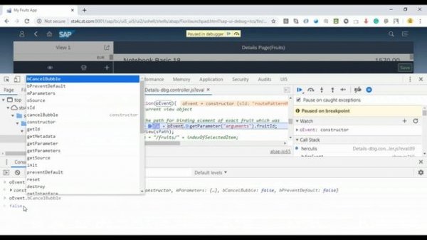 Debugging Fiori Apps using Chrome Tools | Debugging Fiori and UI5 | Java Script code Debug
