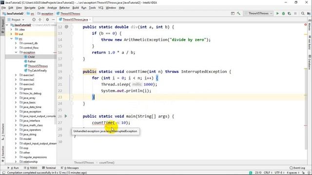 Java 75 Xử lý ngoại lệ throws vs throw смотреть онлайн