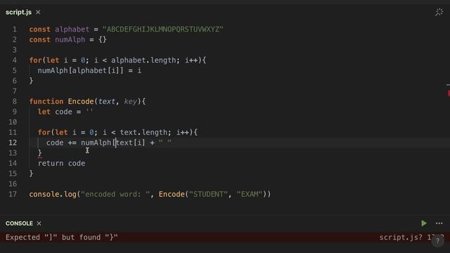 программирование шифра виженера на JavaScript смотреть онлайн