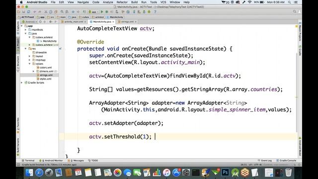 tutorial on UI Component AutocompleteTextView in android 2017 | (Part-9) смотреть онлайн