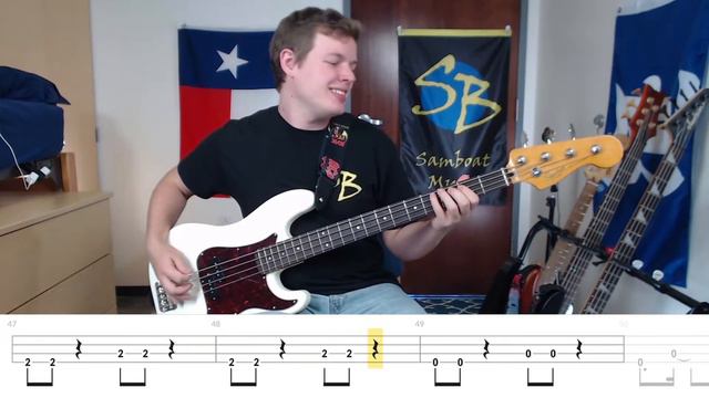 Pour Some Sugar On Me - Def Leppard (4 String BassONLY Cover with Tabs) смотреть онлайн