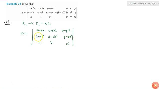 Prove that `Delta=[a+b x c+dx p+q x a x+b c x+d p x+q u v w]=(1-x^2)|a c p b d q u c w|`... смотреть онлайн
