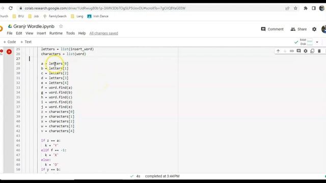 WORDLE GAME IN GOOGLE COLAB WITH PYTHON смотреть онлайн