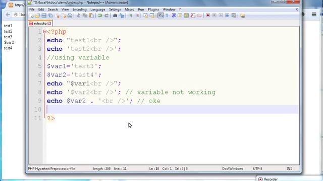 PHP : Single Quote & Double Quotes смотреть онлайн