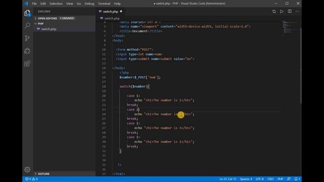 $7-  Switch Case In PHP | PHP Beginners | - தமிழ்