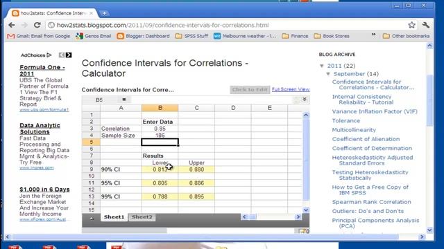 Correlation Confidence Intervals - Web Calculator смотреть онлайн