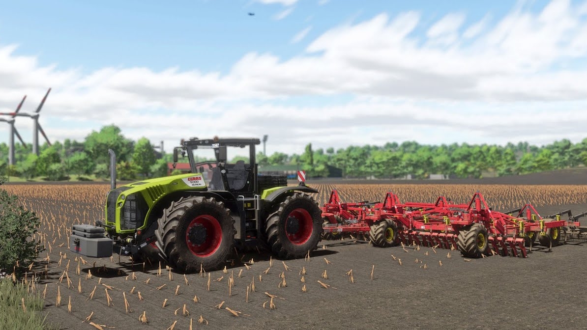 Farming Simulator 22 / No Man's Land / Обработка стерни кукурузы Claas Xerion 5000 смотреть онлайн