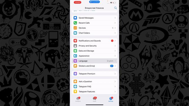 Как поменять язык в ТЕЛЕГРАММЕ? смотреть онлайн