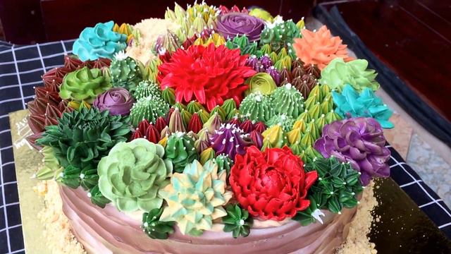 Succulent cake - Cake decorating idea смотреть онлайн