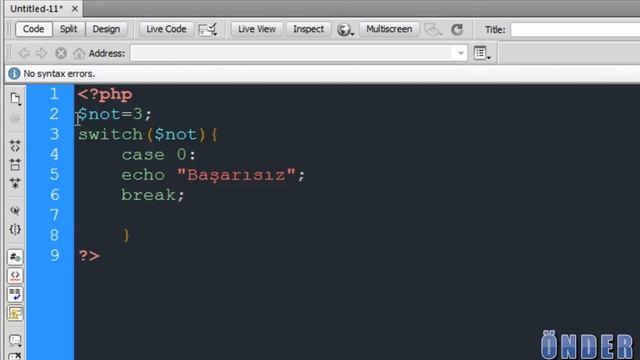 Önder Bilgisayar Kursu - Web Yazılım PHP Eğitimi -- Php Switch Case Yapısı смотреть онлайн