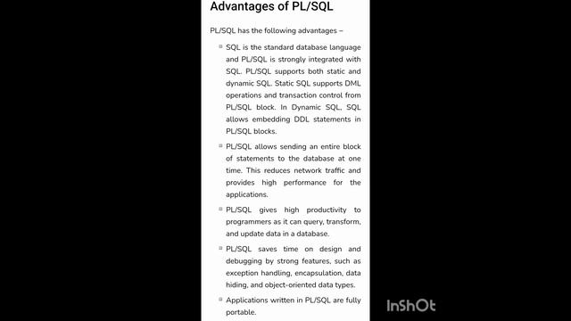 Features & Advantages of PL/SQL Language #viral #database #shortvideo #plsql смотреть онлайн