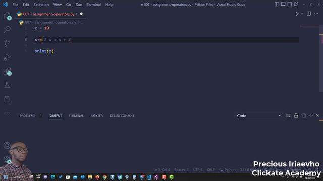011 - Python Assignment Operators | Python Tutorial for Beginners Full Course смотреть онлайн