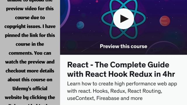 React - The Complete Guide with React Hook Redux in 4hr смотреть онлайн