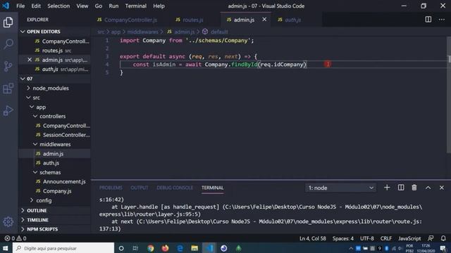 Aula 07 - Controllers - Parte 01 - Curso de NodeJS смотреть онлайн