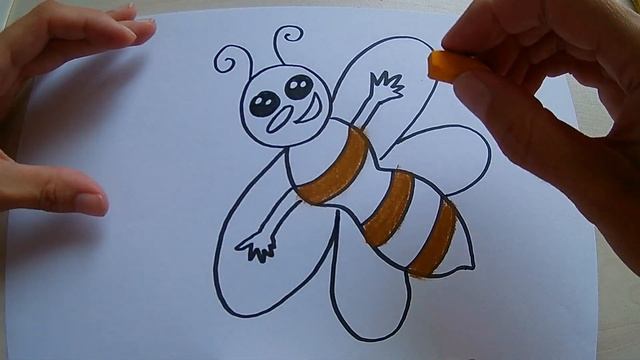 Как нарисовать МИЛУЮ ПЧЕЛКУ?//How to draw a cute bee? смотреть онлайн