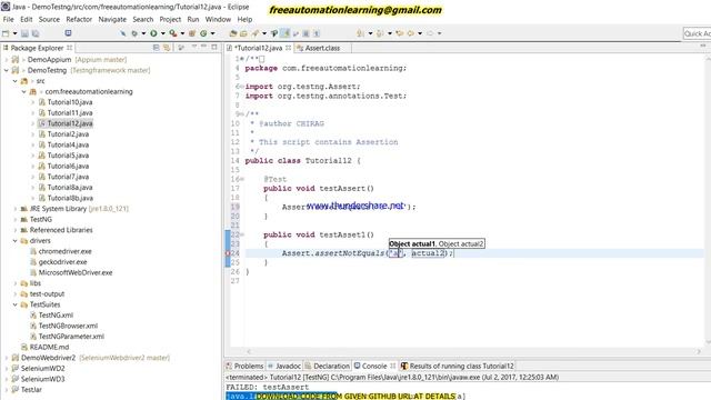 TestNG : How to use Assert Class for Validation in TestNG : Tutorial 12 смотреть онлайн