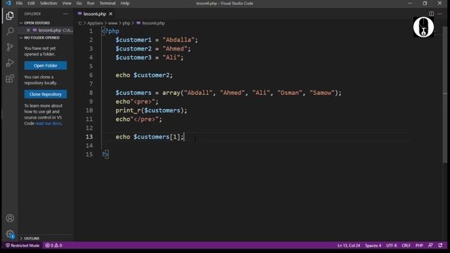 PHP casharka 6aad | AFsomali | Array intro PhP смотреть онлайн