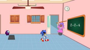 Miss Ani-Tron in Roblox VS Among us and Sonic | 우리들 VS 로블록스