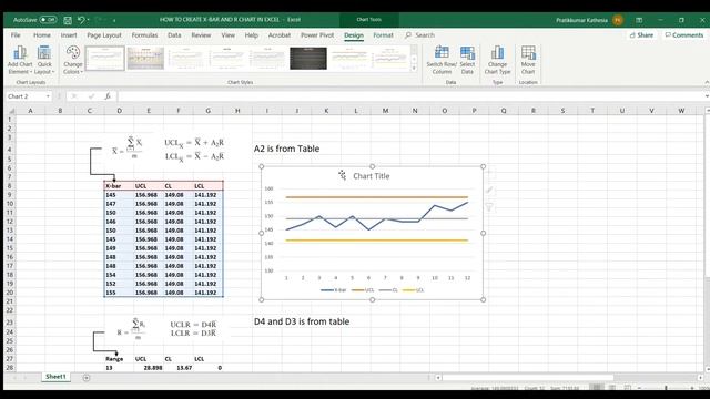 HOW TO CREATE X BAR AND R CHART IN EXCEL смотреть онлайн