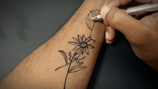Beautiful tattoo design ? handmade/ tattoo make with pen,flower design. смотреть онлайн