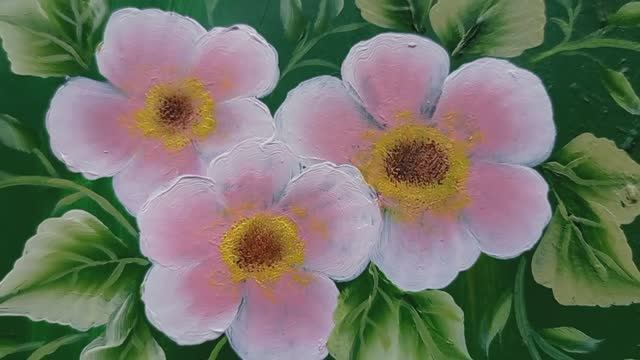 Несколько минут и расцветает шиповник ??? Рисую акрилом ? смотреть онлайн